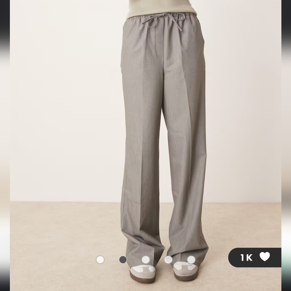 ✨SOLD✨NWT ASOS DESIGN Tall Tailored Pull On Pants Color: Grey Size: 14 Tall - Picture 2 of 4